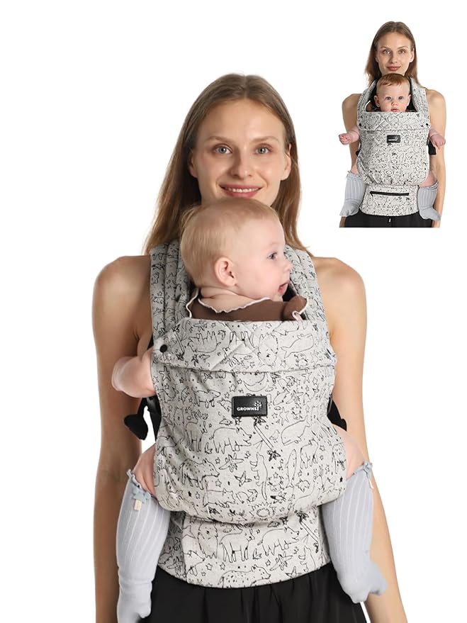 GROWNSY Baby Carrier Newborns to Toddlers, Ergonomic Baby Toddler Carrier Wraps by GROWNSY