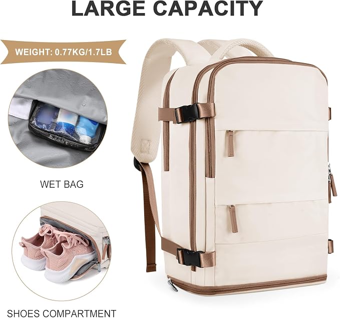 coowoz Travel Backpack For Women Men, Carry On Backpack, Hiking Backpack - Image 4
