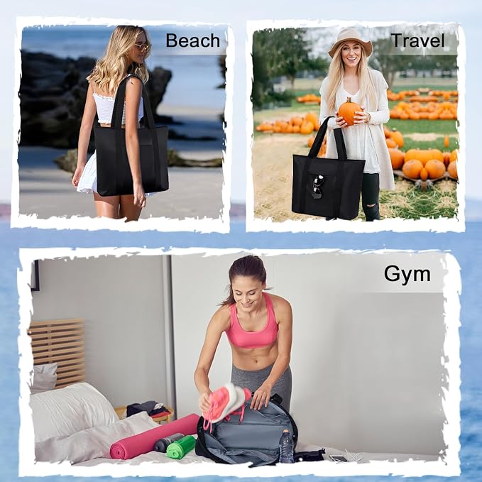 LEDAOU Beach Bags for Women, Beach Bags Waterproof Sandproof, Packable Beach - Image 9