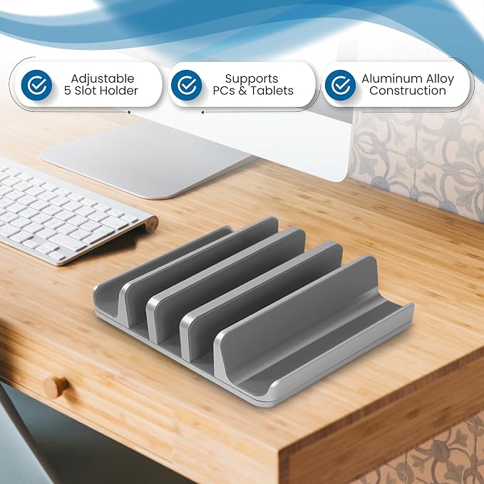 Multiple Laptop Holder Vertical – Adjustable Laptop Vertical Stand Holds 5 - Image 4