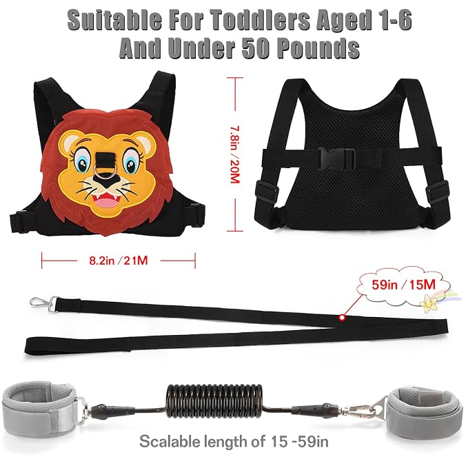 Toddlers Leash + Anti Lost Wrist Link Child Kids Safety Harness Kids Walking - Image 2