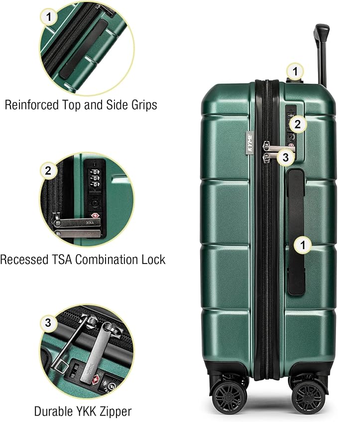 KYME Luggage Sets 2 Piece Hardshell 22"/26" Suitcase - Image 5
