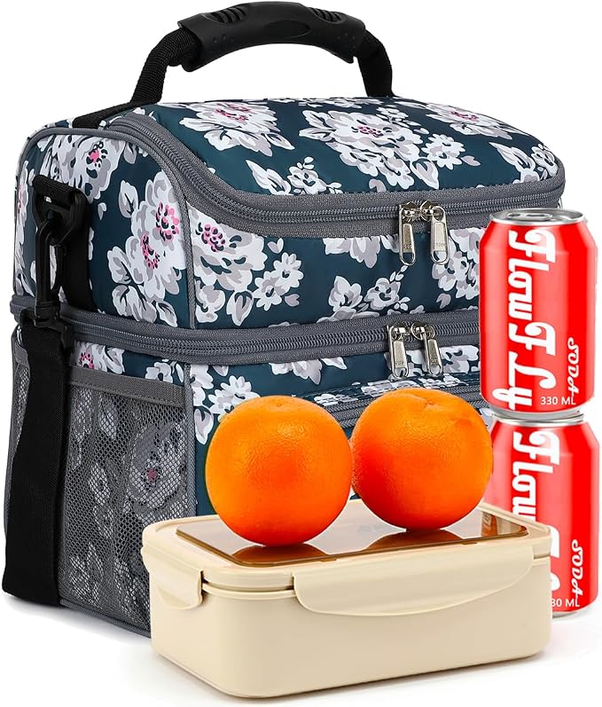 FlowFly Double Layer Cooler Insulated Lunch Bag Adult Lunch Box Large Tote Bag - Image 7