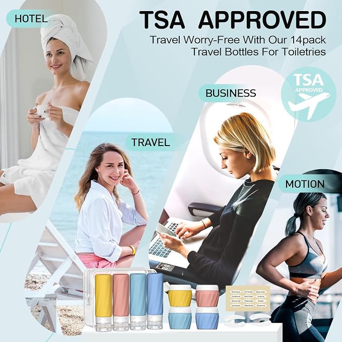 14pack Travel Bottles for Toiletries, TSA Approved Travel Size Toiletries - Image 7