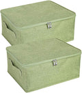 ANMINY 2PCS Storage Bins with Zipper Lids 13 Qt Lidded Fabric Storage Boxes by ANMINY