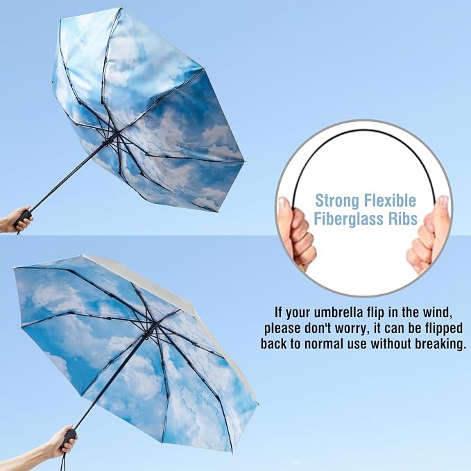 G4Free UPF 50+ UV Protection Large Travel Umbrella 42/46 Inch Auto Open Close - Image 5