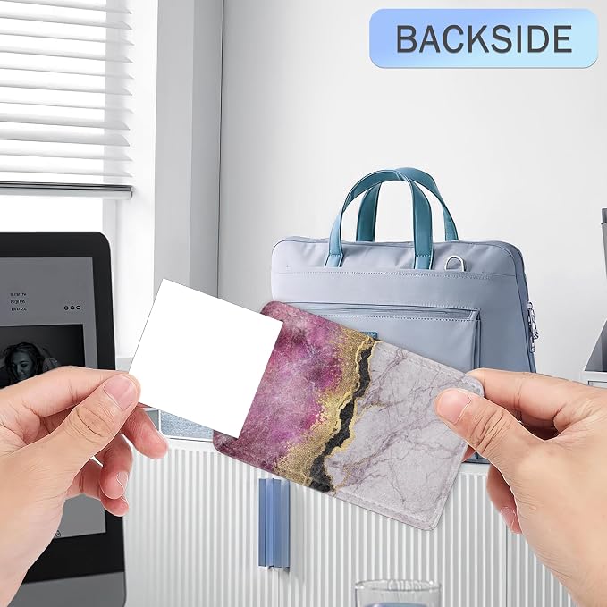 Gold Blue Pink Marble Abstract Luggage Tags, 2 Pack Luggage Tag, Leather - Image 4