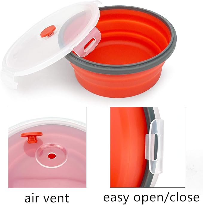 CARTINTS 1200ml Large Collapsible Meal Prep Containers, Reusable Silicone Food - Image 5
