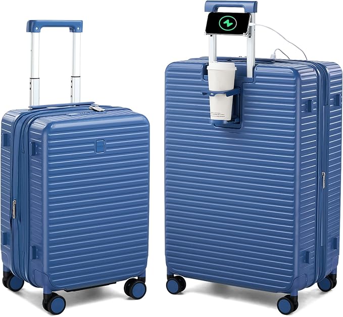 Hard Shell Suitcases Expandable Travel Luggage Sets 2 Piece, Carry on and Check by HanTrip