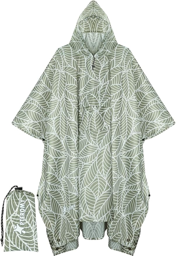PTEROMY Hooded Rain Poncho for Adult by PTEROMY