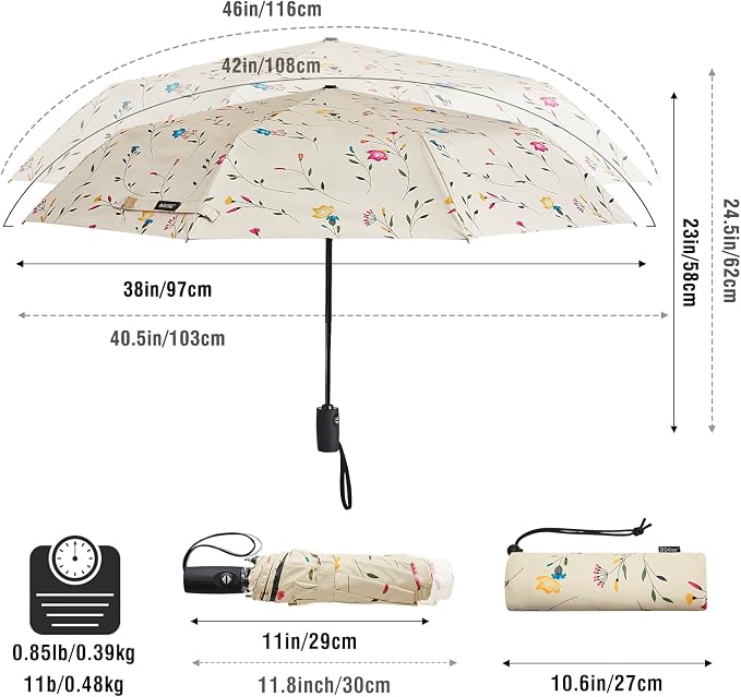 G4Free UPF 50+ UV Protection Large Travel Umbrella 42/46 Inch Auto Open Close - Image 6