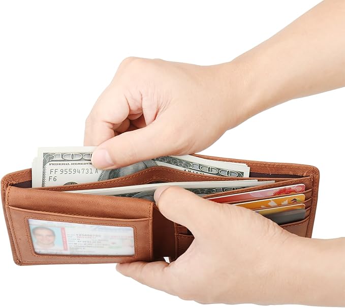 Wallet for Men-Genuine Leather RFID Blocking Bifold Stylish Wallet - Image 6