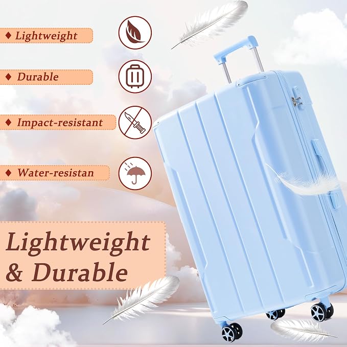Merax 28 Inch Checked Luggage, Lightweight & Expandable Hardshell ABS Suitcase - Image 9