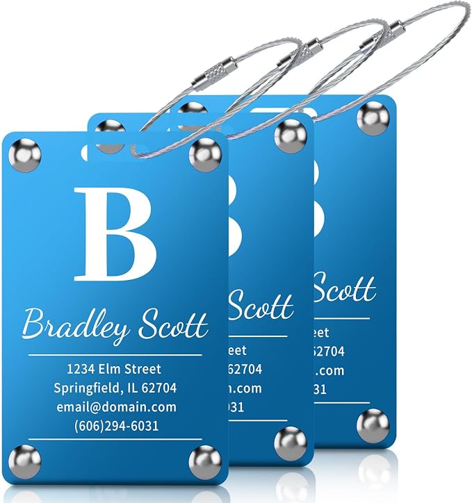 3 Pack Personalized Luggage Tags by Unknown