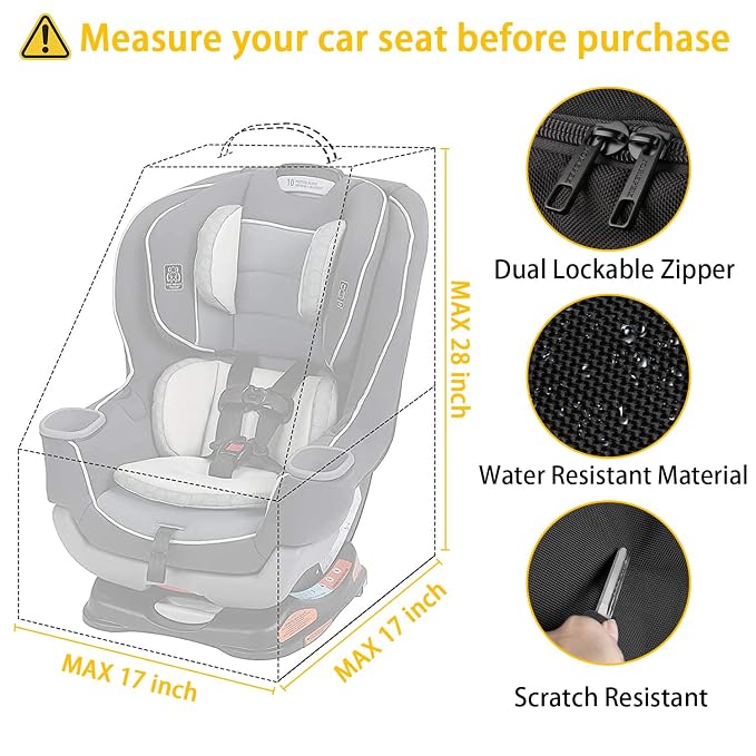 YOREPEK Padded Car Seat Travel Bag Backpack - Image 2