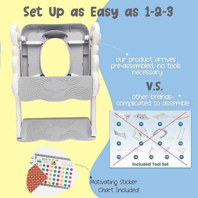 Musical & Sound Toddler Potty Training Seat w/Step Stool Ladder - Image 7