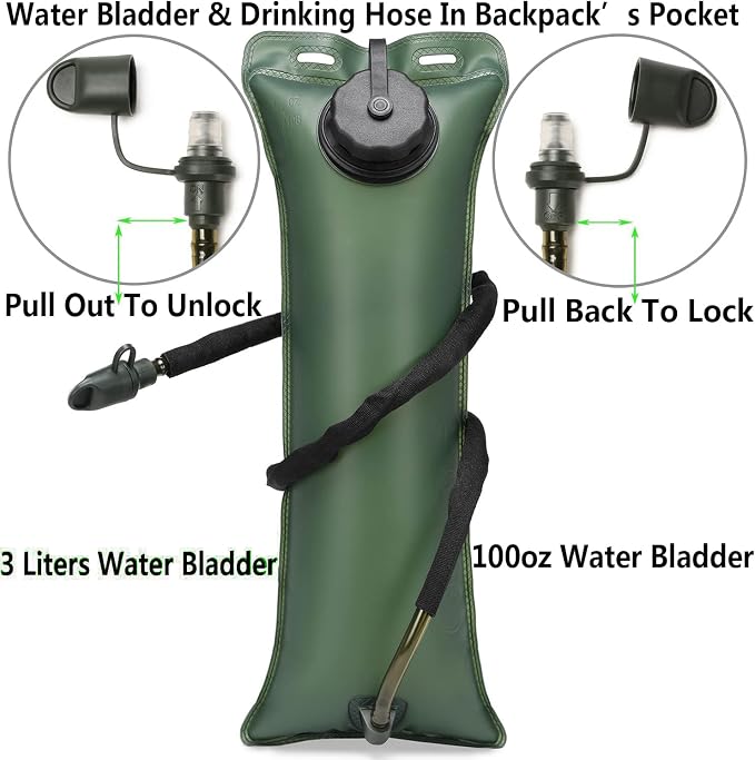 ATBP Tactical Water Hydration Pack Military 3L Water Bladder Carrier Backpack - Image 3