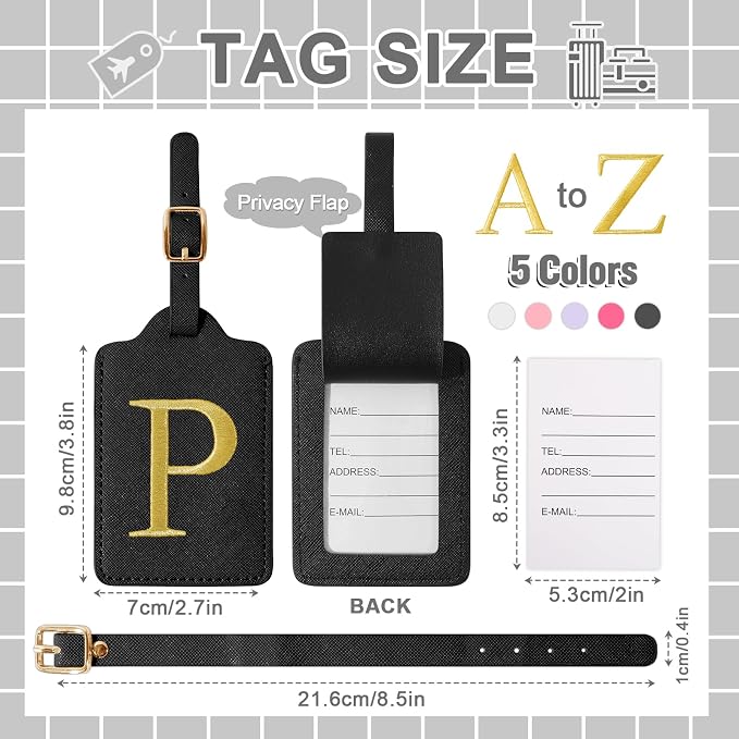 Personalized Initial Luggage Tags - Image 2