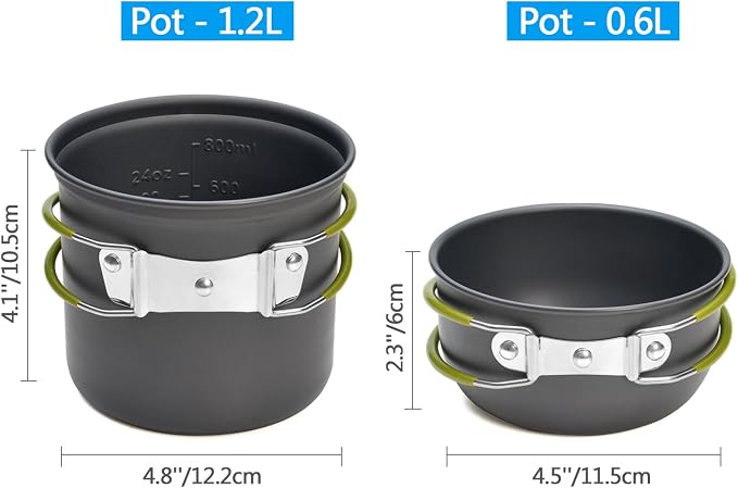 Odoland Camping Cookware Stove Carabiner Canister Stand Tripod and Stainless - Image 2