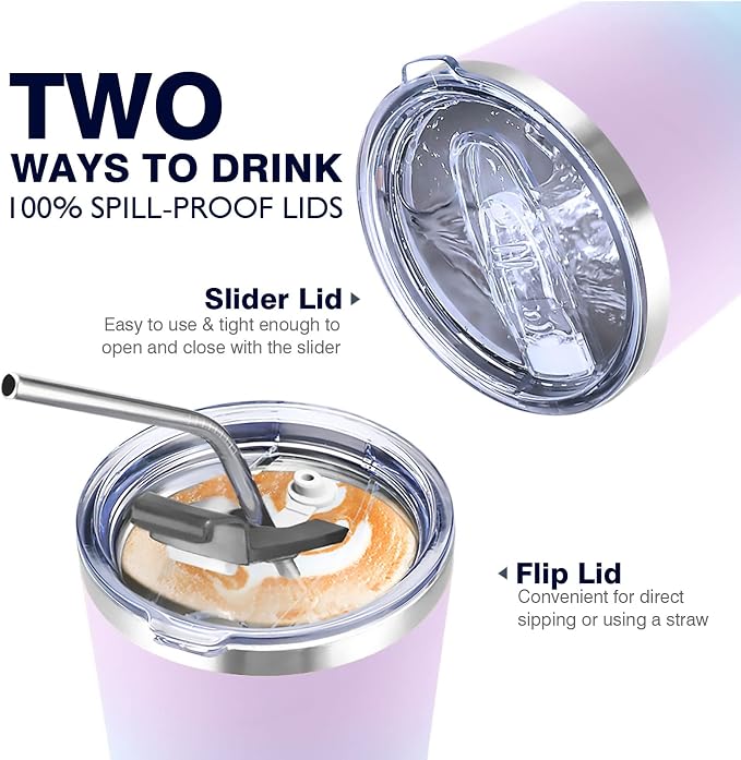 30 oz Leak Proof Tumbler with Straw, Stainless Steel Vacuum Insulated Tumbler - Image 3