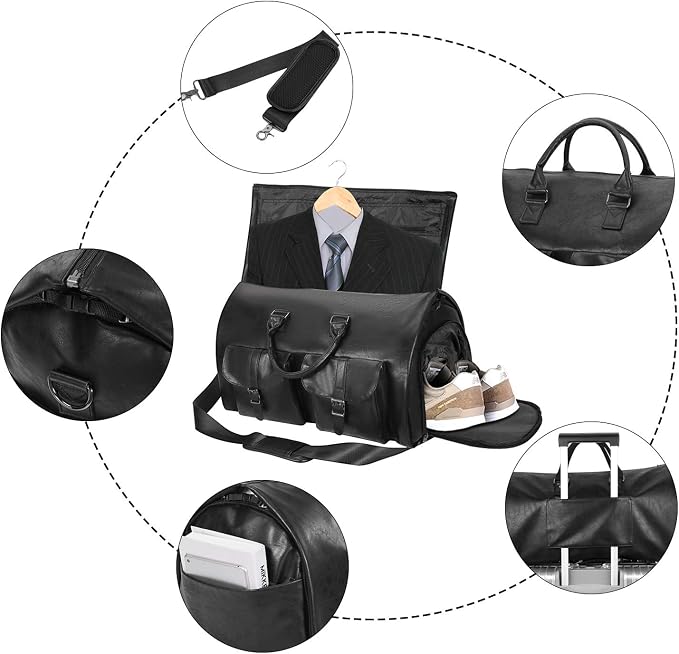 seyfocnia Convertible Travel Garment Bag, Carry on Garment Duffel Bag - Image 2