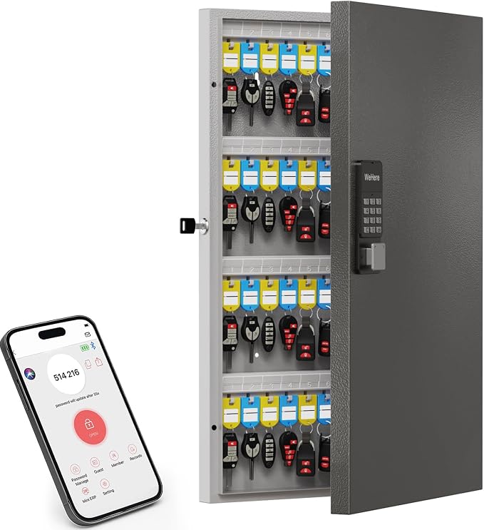 96 Key Lock Box Wall Mount, Key Cabinet Organizer use One Time Password by DiDiHere