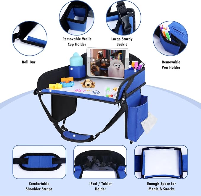 Kids Travel Tray for Car Seat, Toddler Road Trip Essentials - Image 4