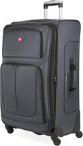 SwissGear Sion Softside Expandable Luggage, Dark Grey, Checked-Large 29-Inch by SwissGear