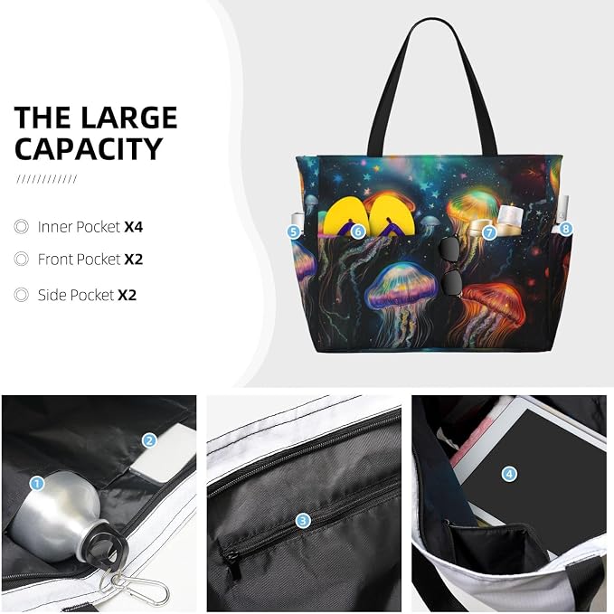 Beach Bag for Women Beach Tote Bag Waterproof Sandproof Large Bags - Image 3