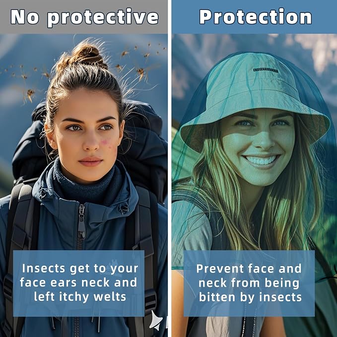 Oversized Mosquito Net 42 x 25 Inches Ultra Large Mosquito Head Net Face Neck - Image 5