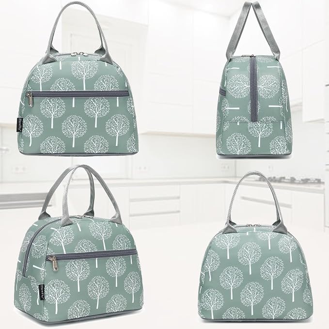 FlowFly Lunch Bag for Women Insulated Lunch Box Corduroy Lunch Tote Cooler for - Image 4