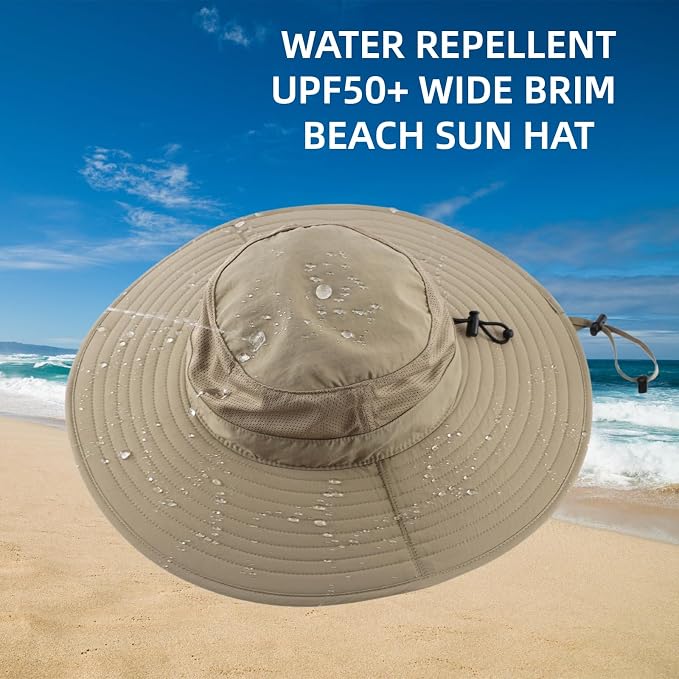 Home Prefer UPF50+ Mens Sun Hat Wide Brim Fishing Hat Foldable Large Brim UV - Image 3
