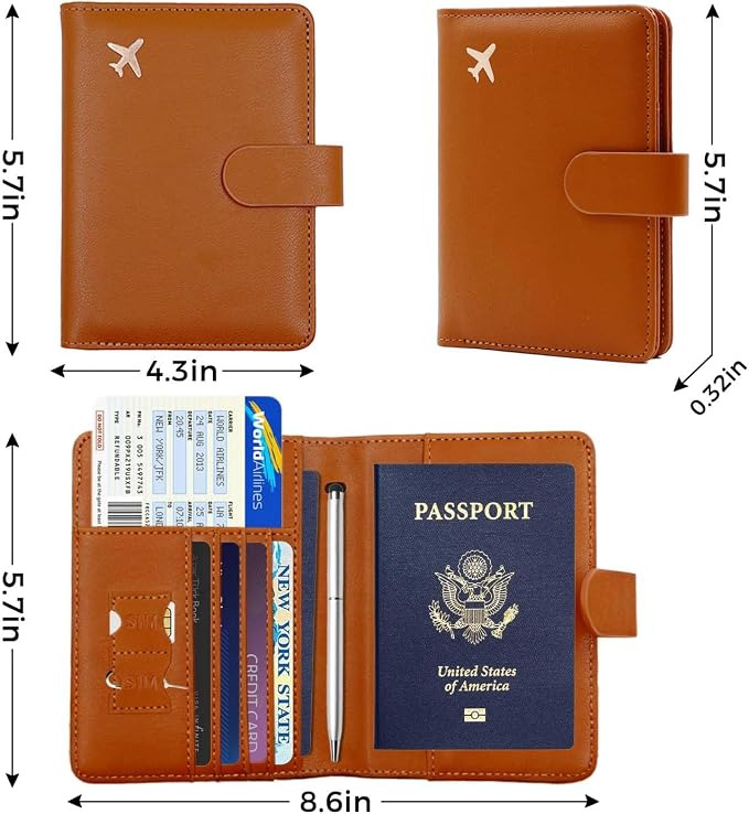 Melsbrinna Premium Leather Passport Holder Covers Case, Waterproof Rfid - Image 4