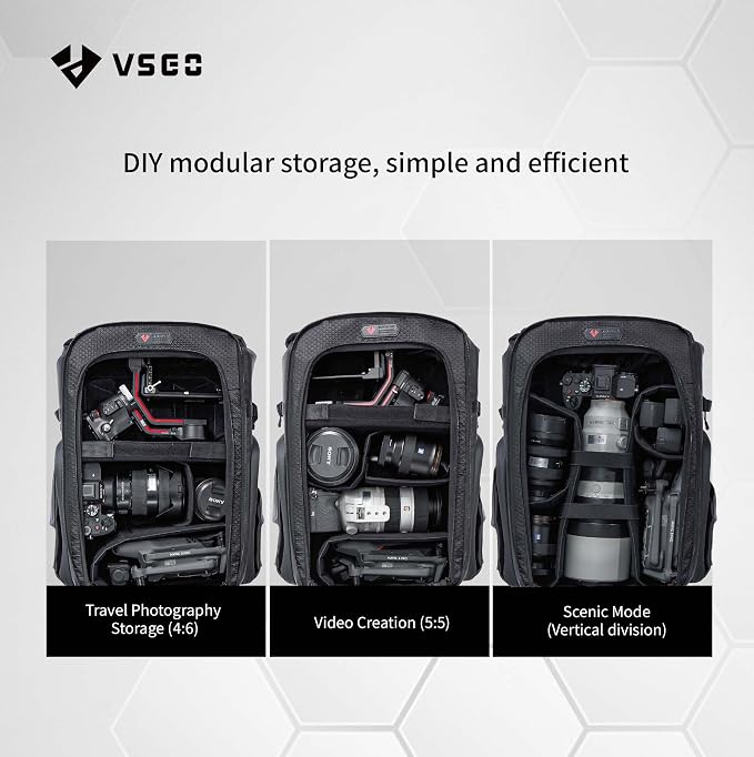 VSGO 25L Professional Camera Backpack, Extra Large Capacity, Travel & Commuting - Image 7
