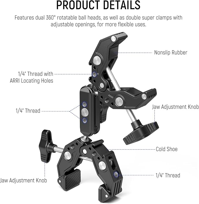 NEEWER Double Super Clamp Camera Mount - Image 2