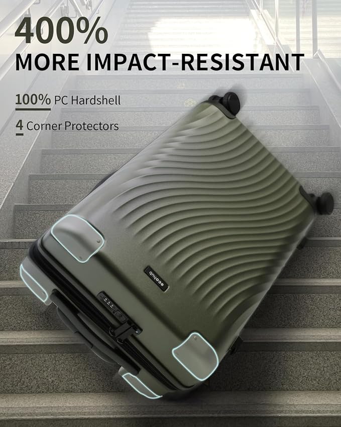 ECOHUB Hardside Expandable Carry On Luggage, Lightweight Small Hardshell Travel - Image 2