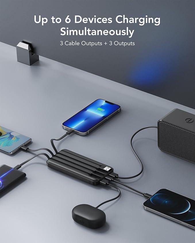charmast Portable Charger with Built in Cables, Power Bank with Cords Wires - Image 4
