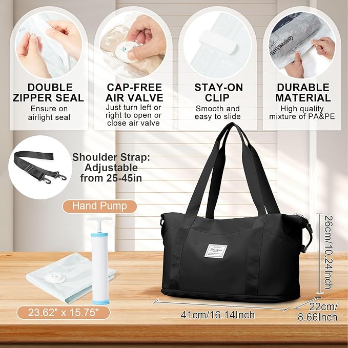 Travel Duffel Bag, Sports Tote Gym Bag, Shoulder Weekender Overnight Bag - Image 2