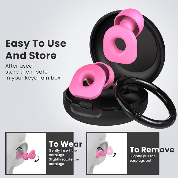 2 Pairs of Earplugs for Sleeping, Reusable Hearing Protection Earplugs - Image 3