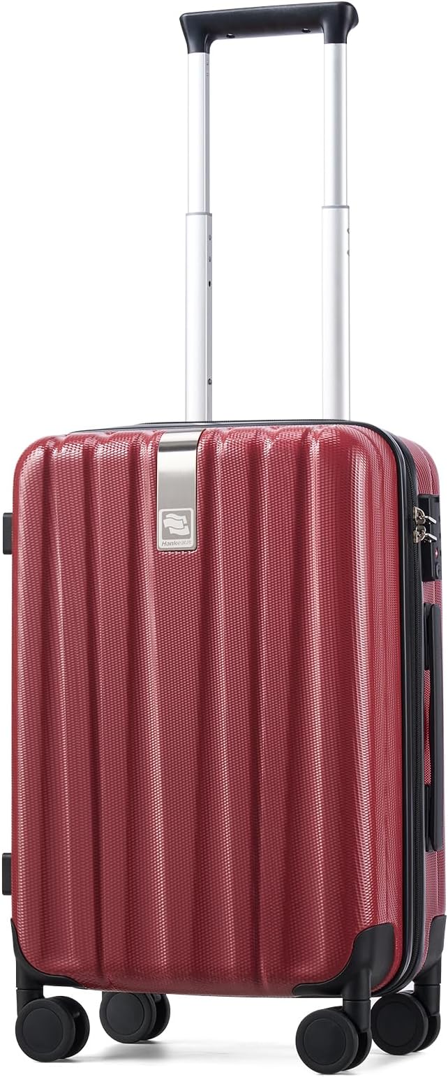 Hanke 20 Inch Carry On Luggage 22x14x9 Airline Approved Lightweight PC Hard by Hanke