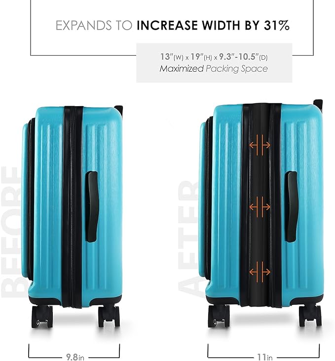 22 Inch Carry On Luggage 22x14x9 Airline Approved, Carry On Suitcase - Image 3