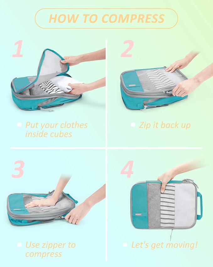 BAGSMART 6 Set Compression Packing Cubes - Image 6