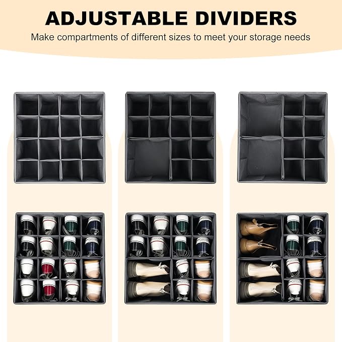 Shoe Organizer for Closet, Foldable Shoe Storage Bins - Image 2