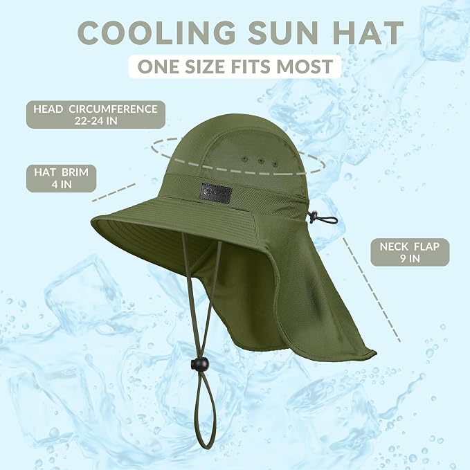Sukeen Cooling Sun Hat for Men Women UPF50+ Wide Brim Fishing Hat - Image 6
