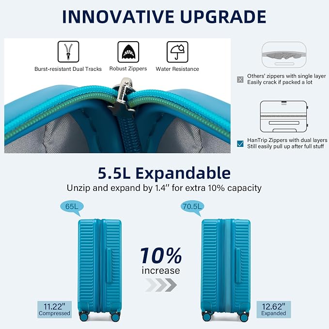 Hard Shell Suitcases Travel Expandable Luggage, 24 Inch Check in Luggage - Image 4