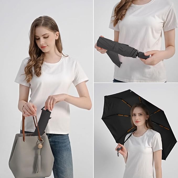 BAODINI Small UV Protection Travel Umbrella Compact - Image 3