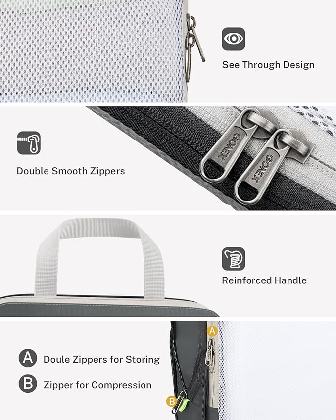 Compression Packing Cubes, Gonex Extensible Storage Mesh Bags Organizers - Image 5