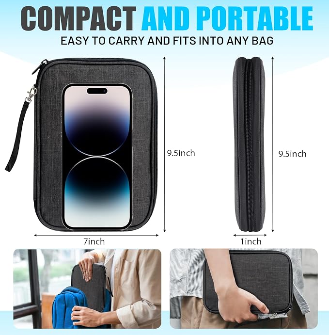 Travel Cable Organizer Bag, Electronics Organizer Tech Pouch - Image 2