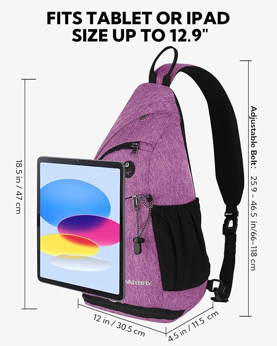 WATERFLY Large Crossbody Sling Bag: Over Shoulder Backpack Daypack Casual Cross - Image 2