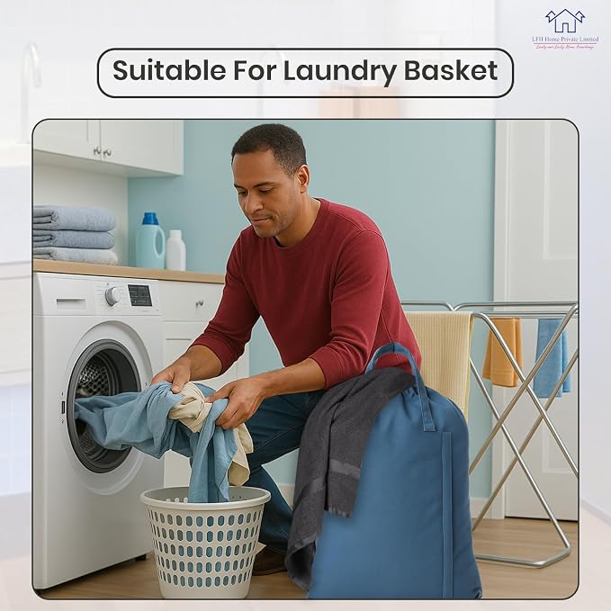 LFH Home Cotton Canvas Large Laundry Bag - Image 5